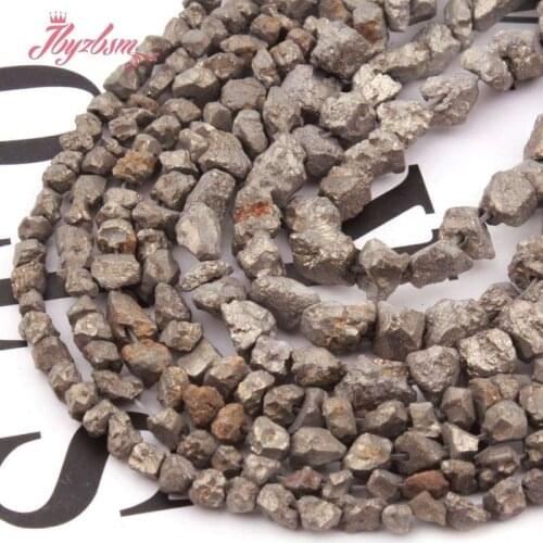 3-5/4-6mm Freeform Irregular Shape Pyrite Beads Loose Natural Stone Beads For DIY Necklace Bracelet Jewelry Making Strand 15"