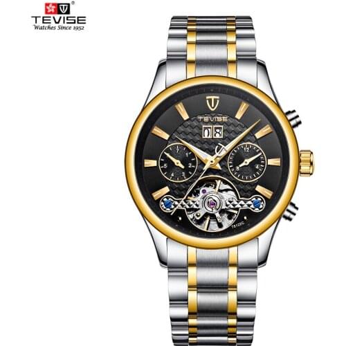 TEVISE Watch Men Date Calendar Luminous Mechanical Watches Luxury Automatic Mens Watches Waterproof Wristwatches Male Clock