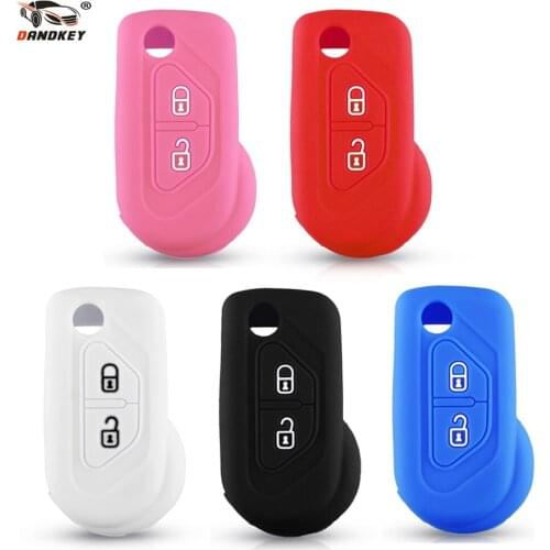 Dandkey Silicone Car Remote Flip Key Fob Shell Cover Case For Citroen DS3 Skin HU83 Blade Older Protector Fob 2 Buttons