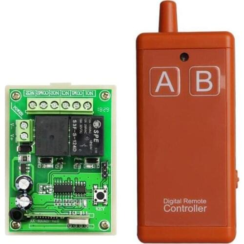 DC12V 24V 10A relay 2 CH RF Wireless Remote Control Receiver Transmitter with usb rechargeable Light/motor power remot
