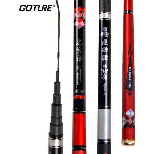 Goture 1/9 Power Super Hard Fishing Rod 3.6m-6.3m Carbon Telescopic Carp Rod Stream Hand Pole Fishing Accessories