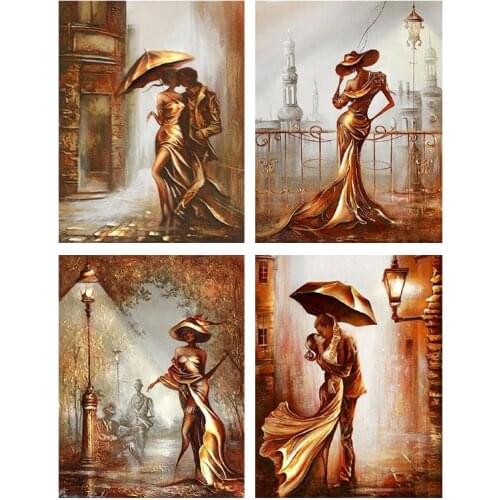Gatyztory 60×75cm Painting By Number Gold Figure Handpainted Kits Canvas Drawing Acrylic Paints Art Unique Gift Wall Decor