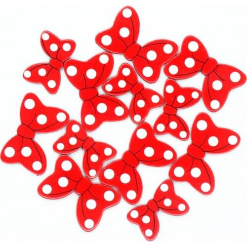 Red-White Dot Acrylic Planar Bowknot|DIY Jewelry Embellishment Supplies|Hair bow Center Accessories