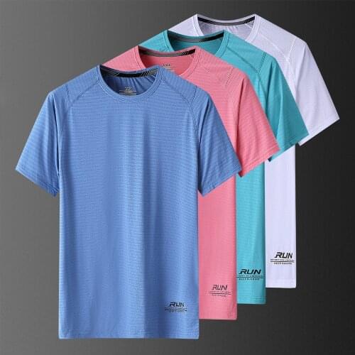 Summer T Shirt Training Men Quick-Drying Shirt Fitness Gym Clothing Sports Football T-Shirts Breathable 5 Colors Running T-Shirt