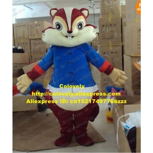 Fancy Red Brown Squirrel Chipmunk Mascot Costume Chipmuck Scuiridae Eichhoernchen With Happy Face Big Eyes No.1031 Free Ship