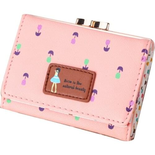 Cute Girl Purse Elegant Women Wallets Short Fresh Wallet Clutch Bag Coin Purse Money Bag Card Holder Card Pack ID card package