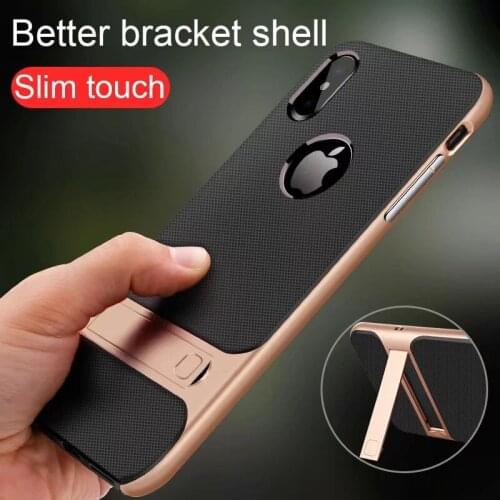 Fashion Phone Case For iPhone 7 8 6 S 6S Plus Case TPU Hybrid PC Bracket Stand Cover Armor Case For iPhone X XS MAX XR Cover