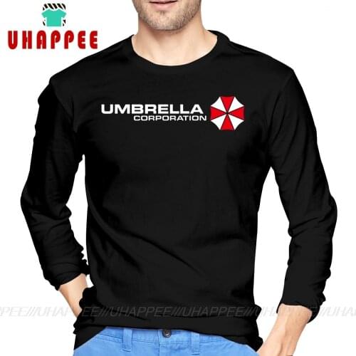 Punk Umbrella Corporation Tshirt Men New Years Gift Men Long Sleeve Autumn Custom Large Size Under Shirt