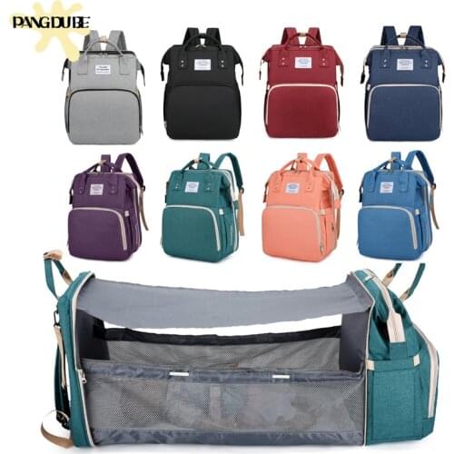 Upgrade Portable Baby Crib USB Mommy Bag for Stroller Bag for Mom and Baby Diaper Bag Maternity Packages Backpack for Mom Dad