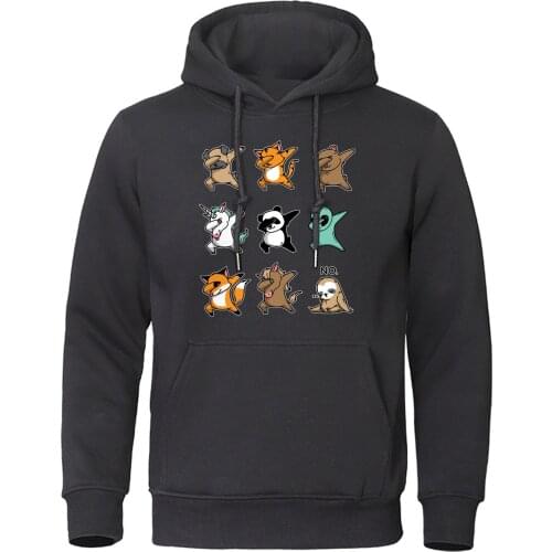 2019 Autumn Winter Brand mens Clothing Animal Print Pullover Fleece Warm Men Hoodies Funny Streetwear Casual Hip Hop Sweatshirt