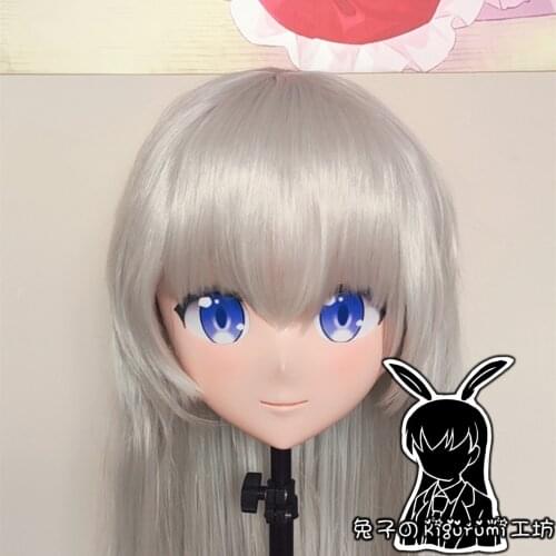 RB0715)Customize Full Head Resin Cartoon Cosplay Japanese Character Anime Role Play Crossdress Kigurumi Mask With Back Shell