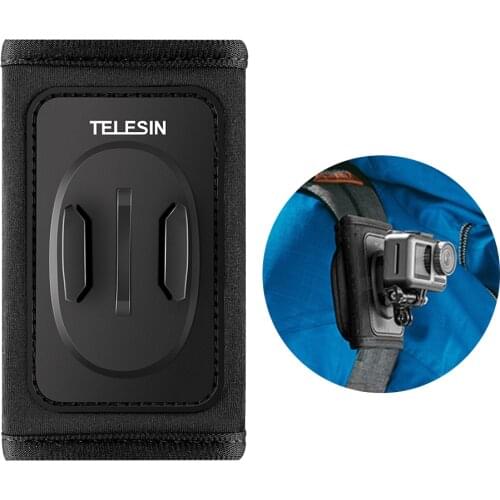 TELESIN Action Camera Backpack Strap Mount Clip Holder Compatible with DJI OSMO Pocket GoPro Hero 8/7/6/5 SJCAM Sports Cameras