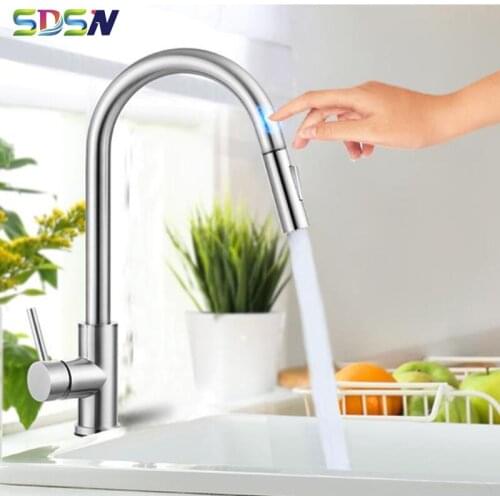 Touch Kitchen Faucet of Pull Down Sprayer Kitchen Mixer Tap Automatic Sensor Kitchen Faucets Smart Touch Pull Out Kitchen Faucet