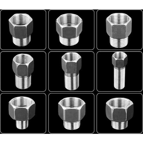 201 Stainless Steel 1/2" 3/4" 1" Female/Male Threaded Connectors Straight Conversion Adapter Pipe Fittings Coupling Joints 1 Pc