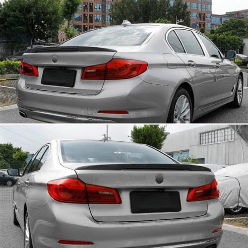Use For BMW 5 Series G30 2018-2020 Year P Spoiler Sport ABS Plastic Carbon Fiber Look Rear Trunk Wing Car Body Kit Accessories