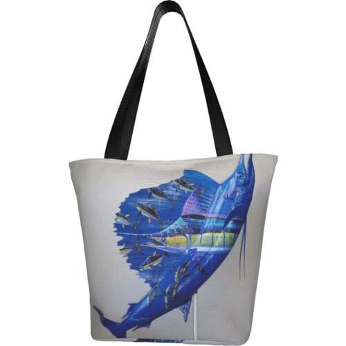 Shark Shopping Bag Gifts Stylish Handbag Polyester Outdoor Woman Bags