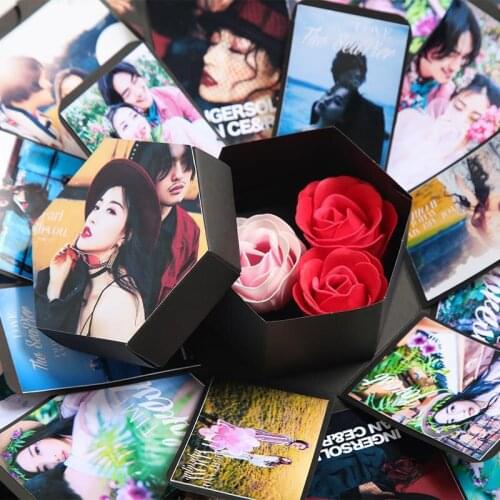 Surprise Creative Explosion Couple Box Love Memory DIY Photo Album Valentines Day Gift Box Scrapbook Xmas Gifts