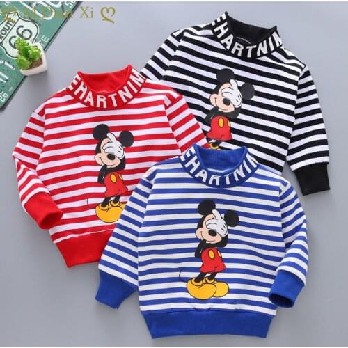 Spring and Autumn Clothes Childrens Sweater Turtleneck Sweater Striped Cardigan Suitable for Children Girls Baby Boys Pullovers