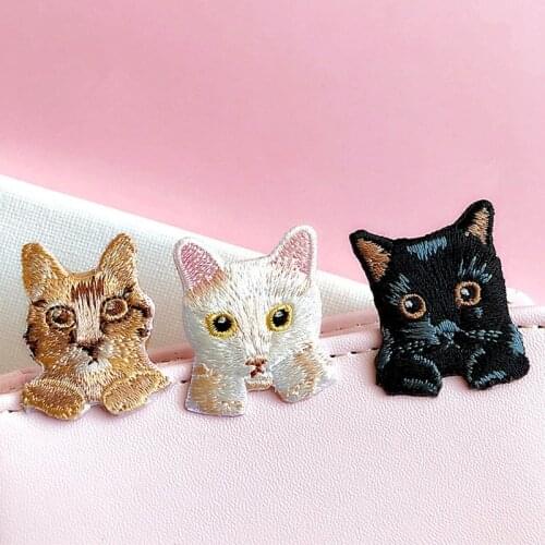 1PCS Small Cat Patch for Clothing Iron On Embroidered Cute Patches Sticker For Clothes Badge Appliques DIY Accessories