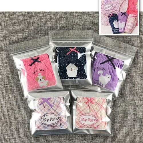 100 Pcs Small Underwear Underpants Socks Packaging Bag with Zip Closure, Small Cute Storage Window Bag for Scarf Jewelry Gift