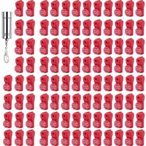 100 Pcs/Bag Red 6mm Security Tag Stop Lock Hook Security Display Hook Detacher Key Anti Theft Stoplock