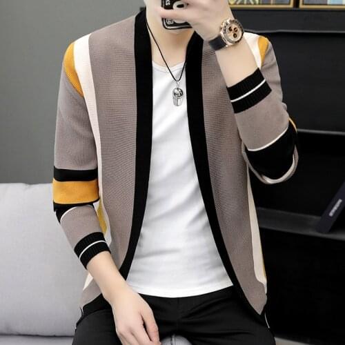 2021 autumn Thick Cardigan wool Mens Sweater Fashion Warm Slim fit Knitted Sweater Male Fleece Hoodies Coats men size M-3XL