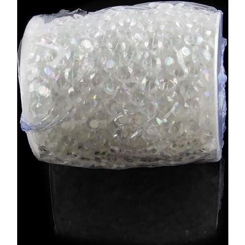 AB 30Meter/Roll,99FT Acrylic Crystal Garland Strand Diamond Disk Bead String for Wedding Decor Christmas Tree Party Supplies