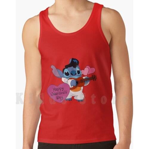 Elvis tank tops vest sleeveless Valentines Day Lilo Heart Experiment 626 Kiss Lilo And 624 626 Love Angel Hawaii