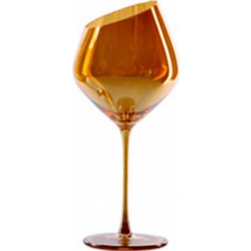 Inclined Mouth Wine Glass Crystal Champagne High-Capacity Goblet Whiskey Party Wedding Drinkware