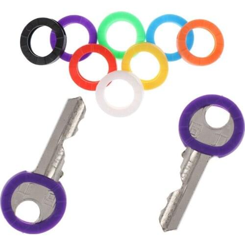 32pcs Bright Colors Hollow Multi Color Rubber Soft Keys Locks Cap Key Covers Topper Keyring Elastic Case Round Soft Silicone
