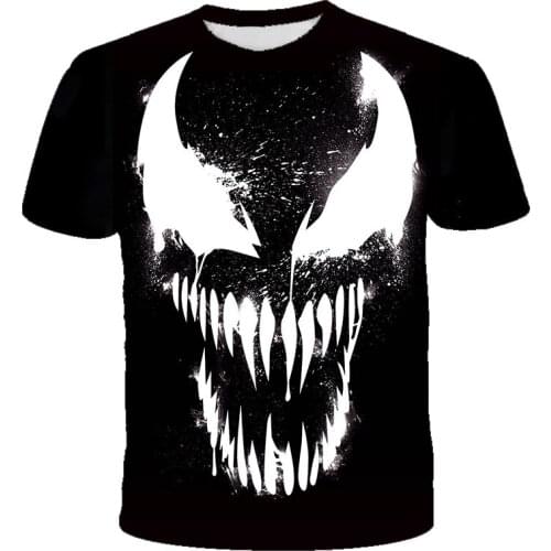 Marvel Men Clothes 2021 New Mens Summer Venom Print Men Short Sleeve T-shirt 3D Print T Shirt Casual Breathable Funny T Shirts