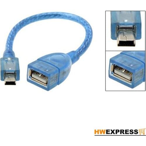 Hot Sale Blue14.6g 14cm USB Female to USB Mini Male 5 Pin Adapter Cable
