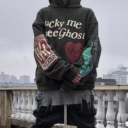 Graffiti Vinatge Hip Hop Hooded Letter Print Streetwear Men Hoodies Sweatshirts Autumn Winter Plus Velvet Warm Casual Pullover