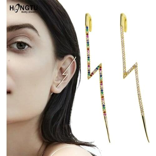 HONGTU 1pc Crystal Stud Earrings Ear Piercing Earring Accessories for Women 18G Ear Cuffs Clip on Earrings Brass Party Jewelry