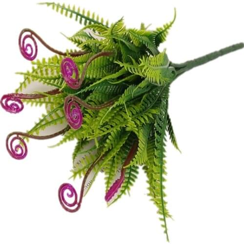 7heads Artificial Plastic Boston Fern Flower Bush Faux Wall Home Decoration