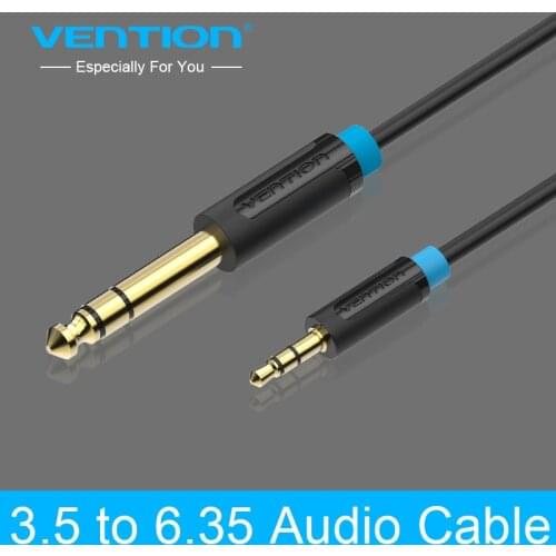 Vention 3.5mm to 6.35mm Adapter Aux Cable for Mixer Amplifier Gold Plated 3.5 Jack to 6.5 Jack 3m 5m 10m Aux Cabo Male to Male