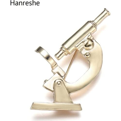 Classic High Quality Golden Microscope Brooch Pin Zinc Alloy Medical Equipment Medical Pins For Doctors Nurses Lapel Jewelry