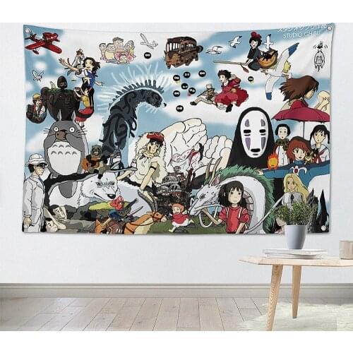 Classic Cartoon Anime Movie Posters Bedroom Living Room Home Decor Wall Art Hanging Painting Flag Banner Tapestry Cloth Printing