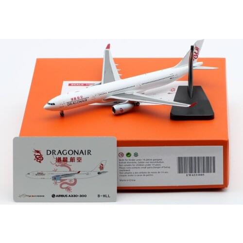 1:400 Alloy Collectible Plane Gift JC Wings EW4333005 DRAGONAIR Airbus A330-300 Diecast Aircraft Jet Model B-HLL With Stand