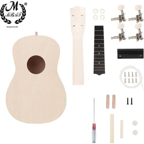 M MBAT 21 Inch Ukulele DIY Kit Hawaii 4 Strings Guitar Painting Children Toy Assembly for Beginner Amateur Musical Instruments