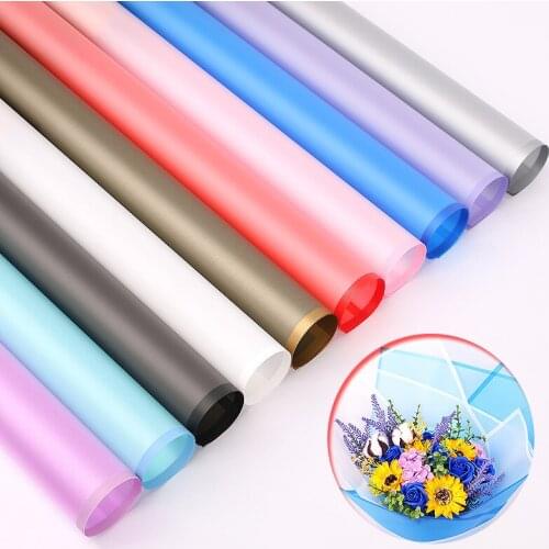 Korean Rose flower wrapping paper cartoon bouquet translucent Packaging Material 20pcs florist Arrangement Supplies 60*60cm