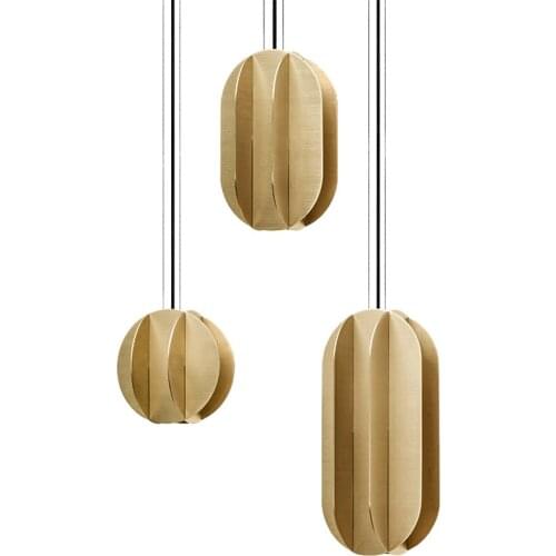 Creative gold encrusted decorative pendant lights designer art bedroom bedside lamp modern restaurant bar metal hanging lamps