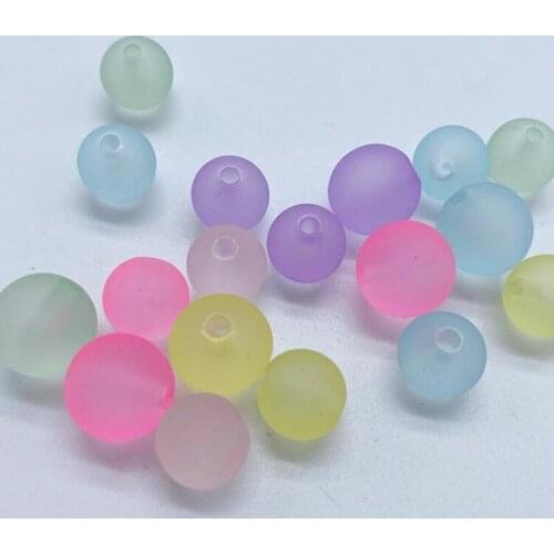 8/10/12mm Colorful acrylic Rubber round diy bead findings Fit For Jewelery Necklace/Bracelet/Earring/Shouder Bag Handmaking