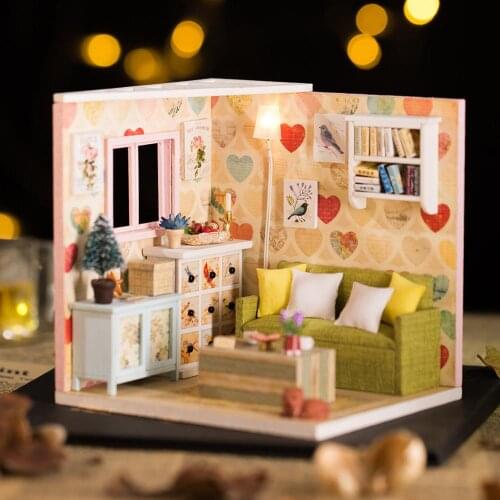 Doll House Furniture Diy Miniature 3D Wooden Miniaturas Dollhouse Toys for Children Birthday Gifts Casa Kitten Diary Gifts