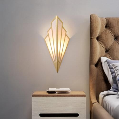 Wall Lamp Corridor Aisle Staircase Lamp Bedroom Hotel Bedside Wall Lamp Creative Indoor Fan-shaped Wall Hanging Lamp