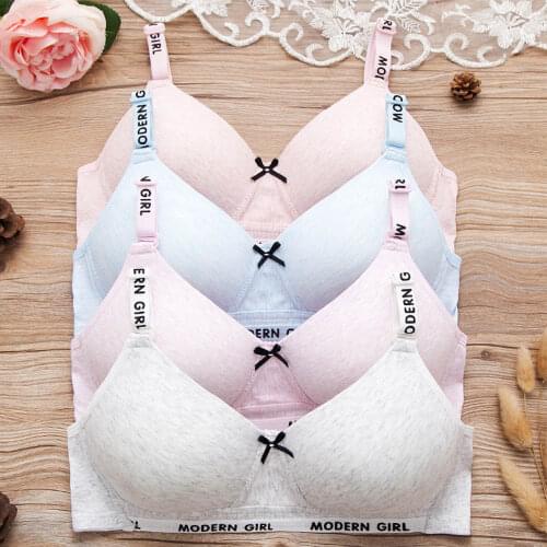 Fashion Teenage Girl Bra Comfortable Un-wire Lingerie Light Padded Support Bras For Women