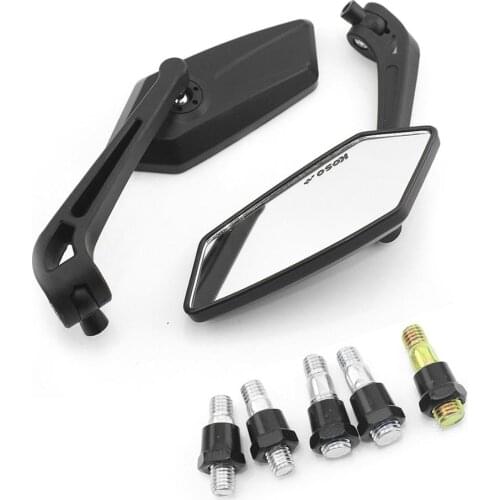 Motorcycle Handlebar Rear View Side Mirror Rearview Mirrors Universal for Honda Kawasaki Yamaha Suzuki Scooter KTM Benelli Black