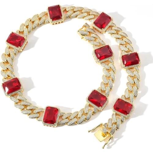 New 13MM Cuban Link Chain Bling Iced Out Cubic Zirconia Necklace Hip Hop Jewelry Gifts for Men and Women