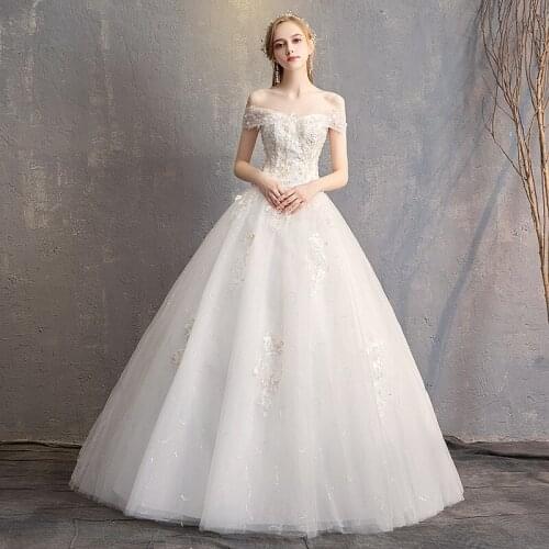 Summer ladies sexy lace dress word shoulder Bra princess dress marriage dress mesh slim high waist luxury dress Women clothing