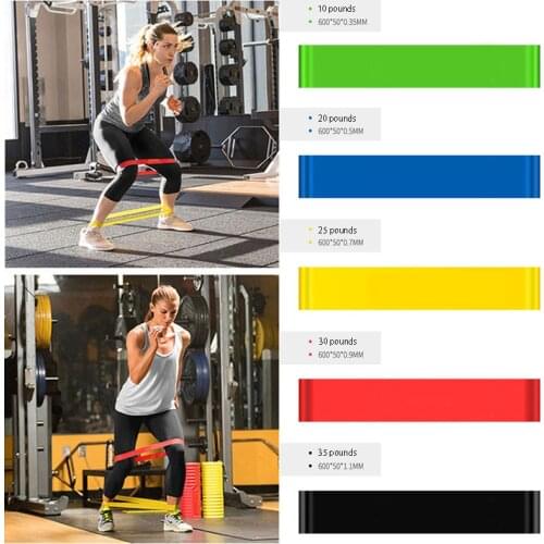 Yoga Resistance Rubber Bands Fitness Elastic Bands 0.3mm-1.1mm Training Fitness Gum Pilates Sport Crossfit Workout Equipment